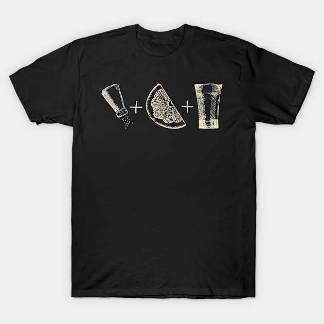 Tequilla Salt Lemon Shot Glass Gift Idea Alcohol Drink T-Shirt by Macphisto Shirts